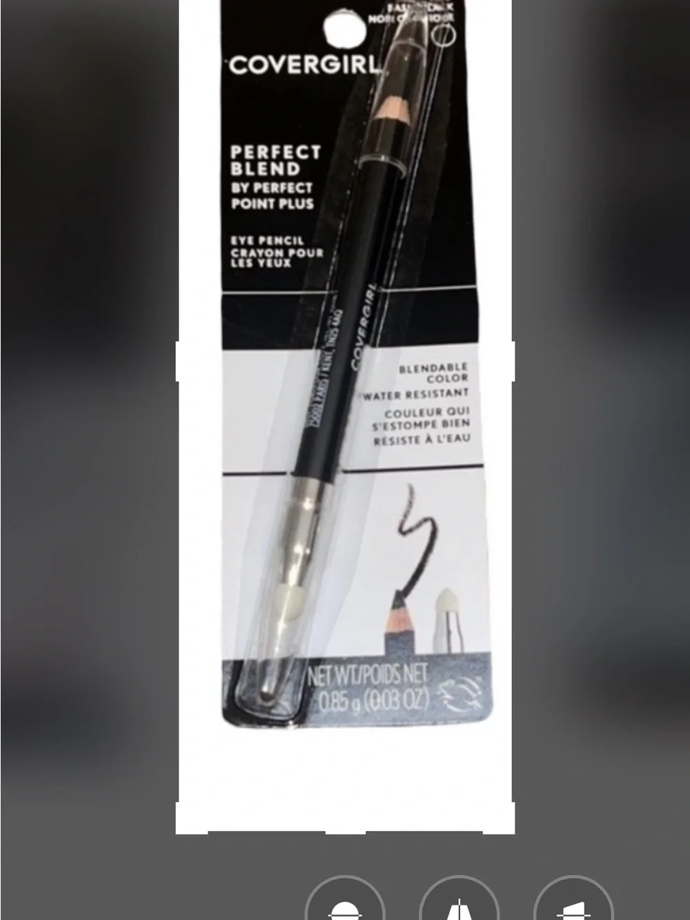 COVERGIRL #100 Black  Eye Pencil with Smudger FINAL PRICE DROP